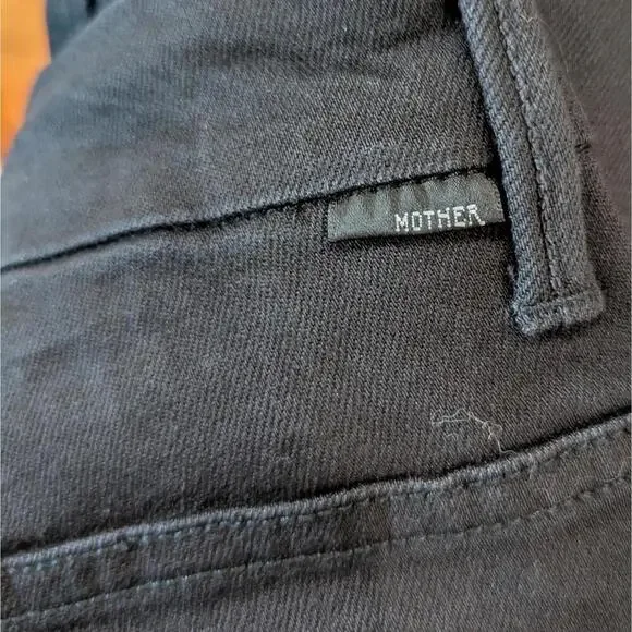 MOTHER The Swooner Dagger Ankle Fray Jeans Black Sheep Glitter Stripe 29 - Picture 5 of 9